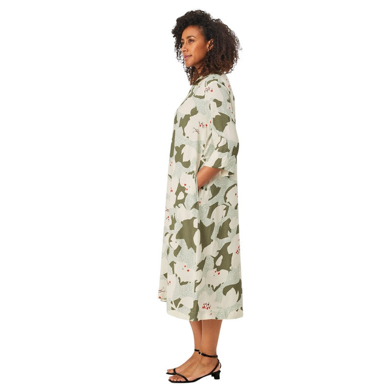 Masai Clothing Nikeetos A Shape Loose Dress Frosty Green 1010494-3064P on model side