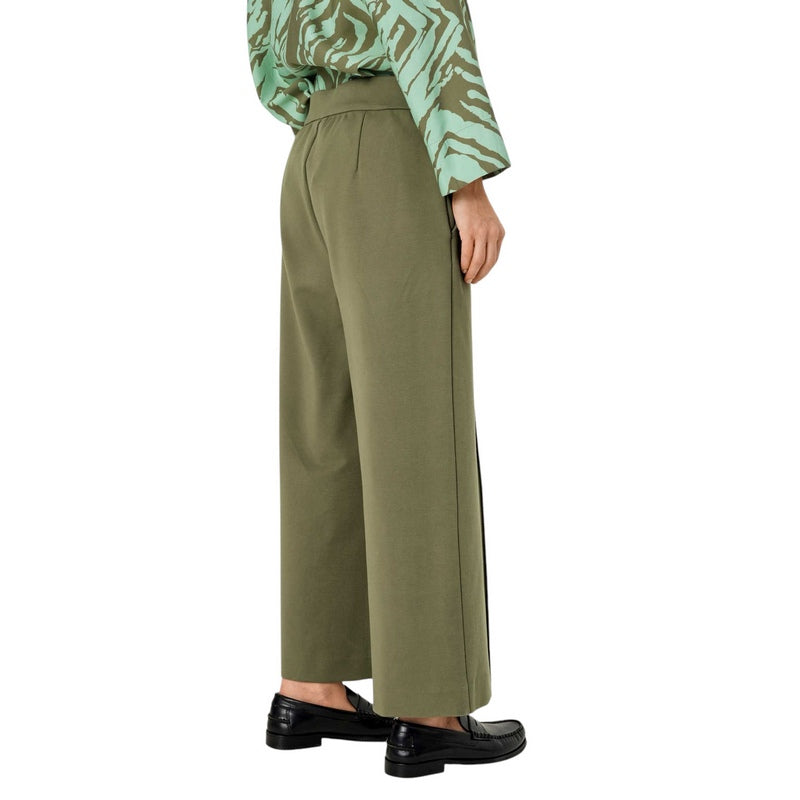 Masai Clothing Piana Fitted Cropped Trousers Lichen Green 1003987-3066S on model rear