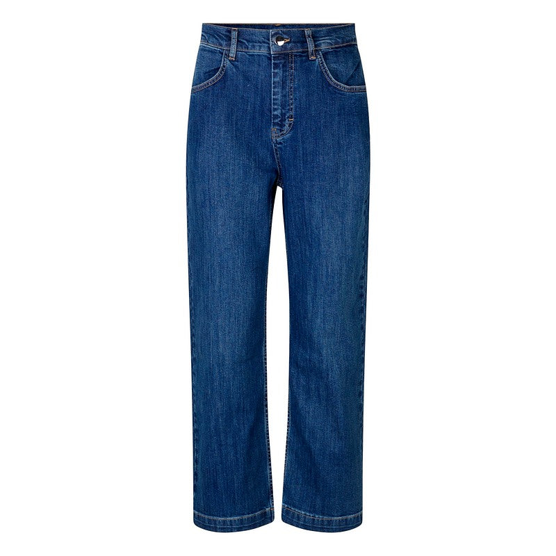 Masai Clothing Portiscan Cropped Trousers Blue Denim 1011853-2022S front