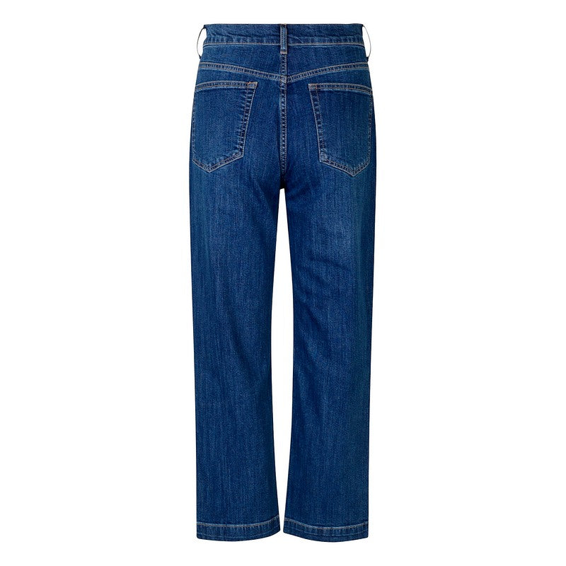 Masai Clothing Portiscan Cropped Trousers Blue Denim 1011853-2022S rear