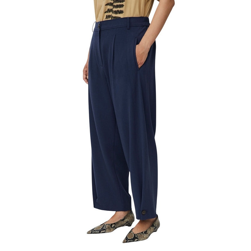 Masai Clothing Punna Flannel Trousers in Navy Blazer on model front