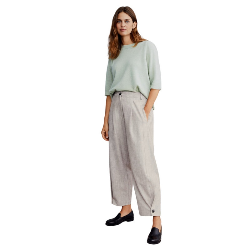 Masai Clothing Punna Trousers in Beige Melange 1008671-4047S on model front