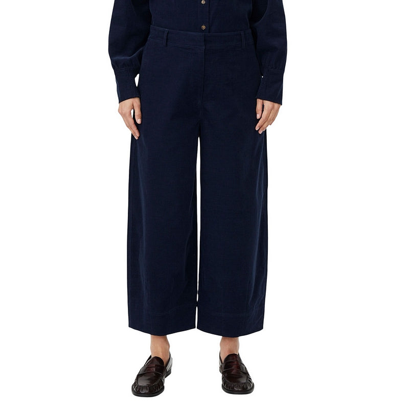 Masai Clothing Pylenna Baby Corduroy Cropped Trousers Dress Blue 1013138-2084S on model front