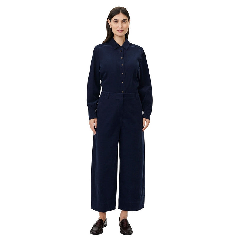 Masai Clothing Pylenna Baby Corduroy Cropped Trousers Dress Blue 1013138-2084S on model main