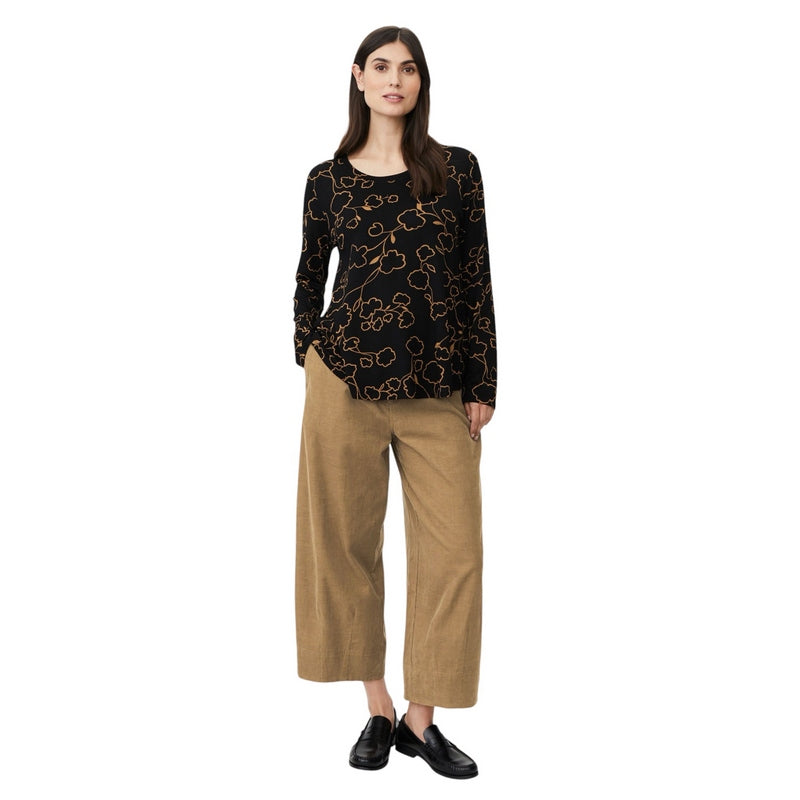 Masai Clothing Pylenna Baby Corduroy Cropped Trousers Petrified Oak 1013138-4101S on model main