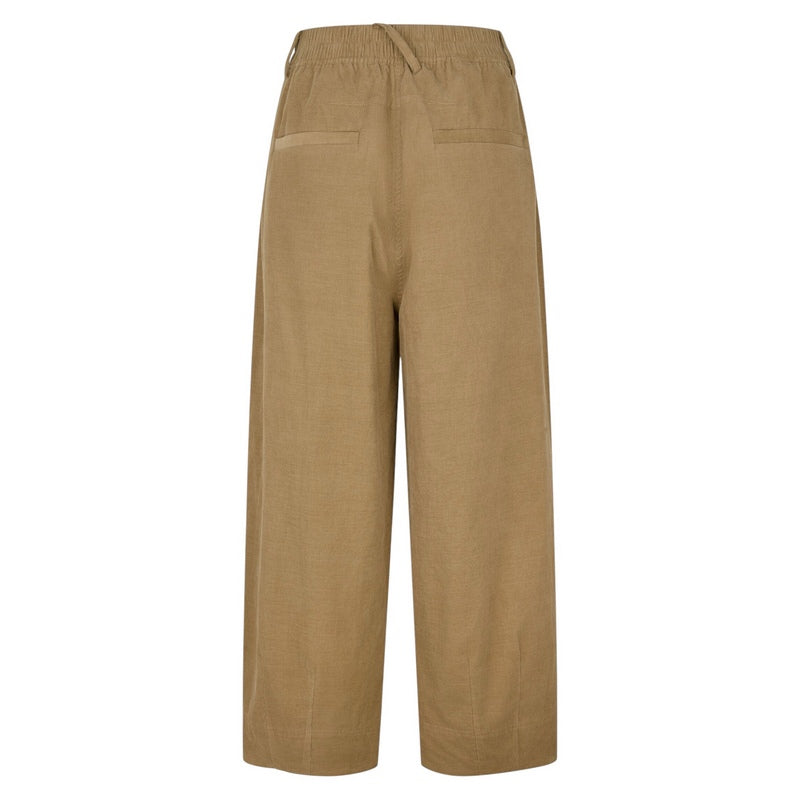 Masai Clothing Pylenna Baby Corduroy Cropped Trousers Petrified Oak 1013138-4101S rear