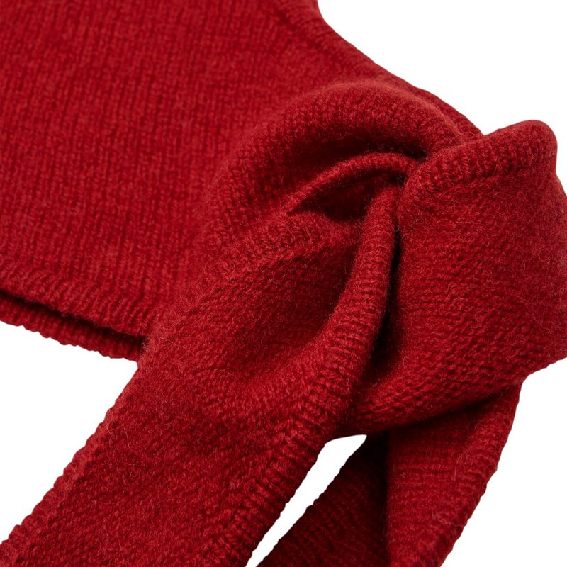 Masai Clothing Rhen Knitted Hooded Scarf Tibetan Red 1013162-5055S fabric detail