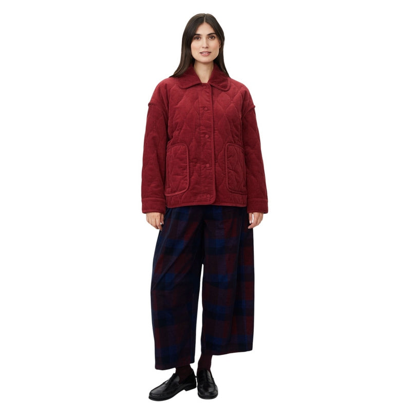 Masai Clothing Talyra Quilted Corduroy Coat Tibetan Red 1012859-5055S on model main