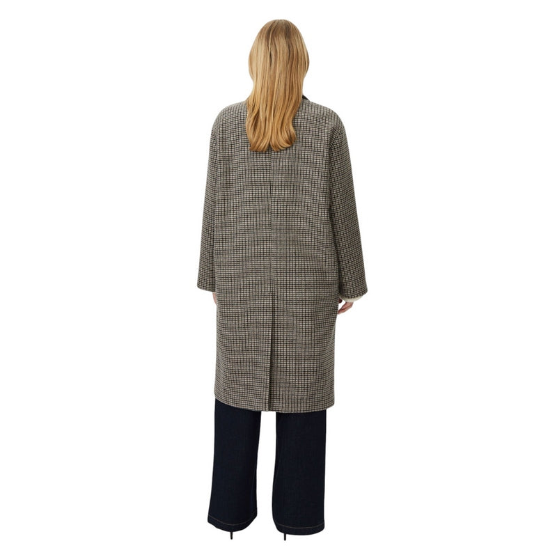 Masai Clothing Tullya Coat Check Chocolate 1012463-4095P on model rear