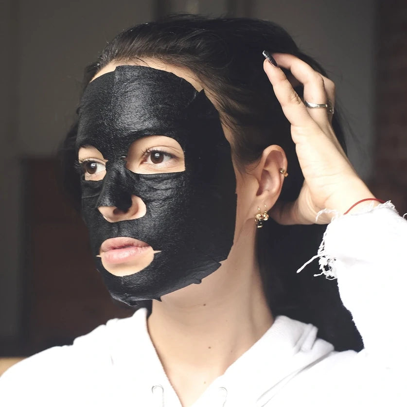Masque Bar Charcoal Sheet Mask LB00368 in use