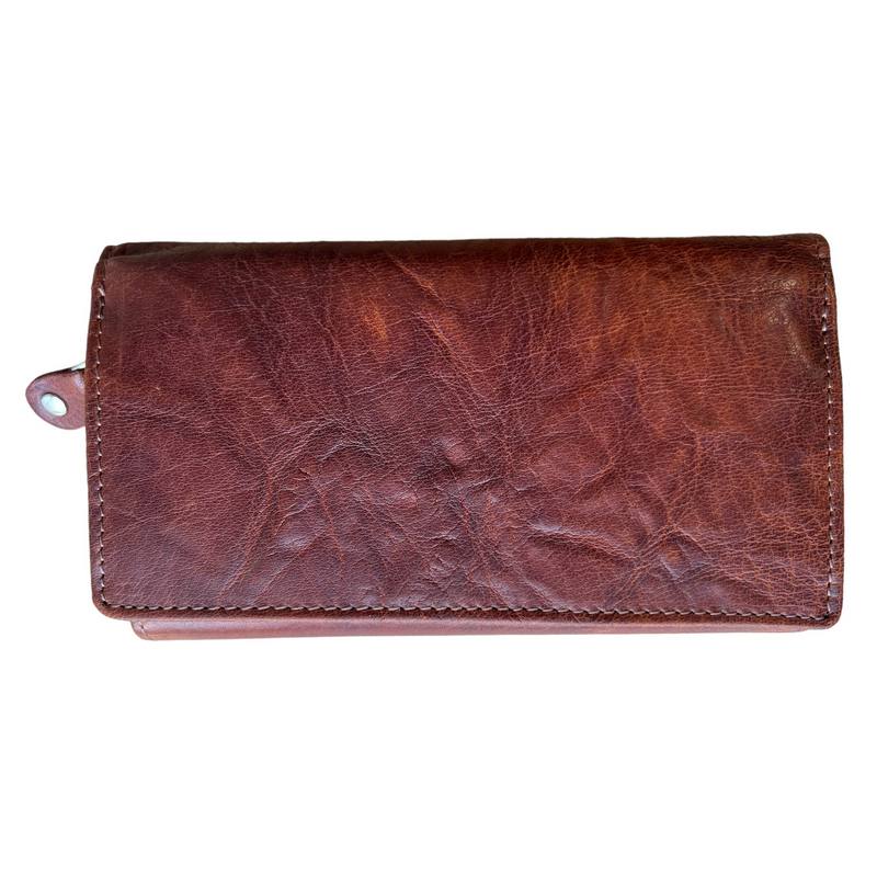 Mauritius Cognac Fold Full Wallet Purse rear