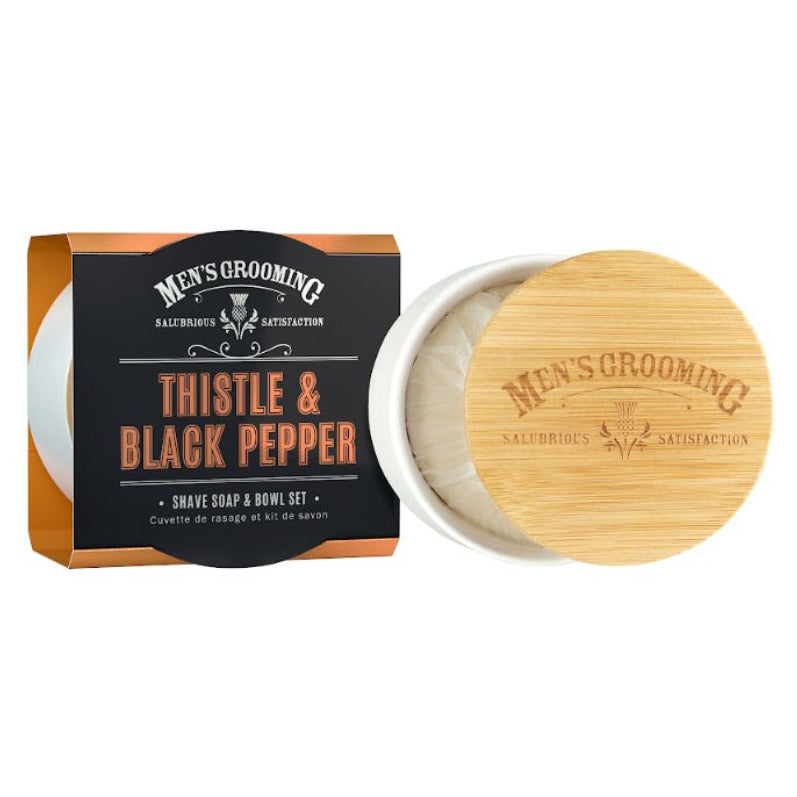 Men's Grooming Thistle & Black Pepper Shave Soap and Bowl Set main