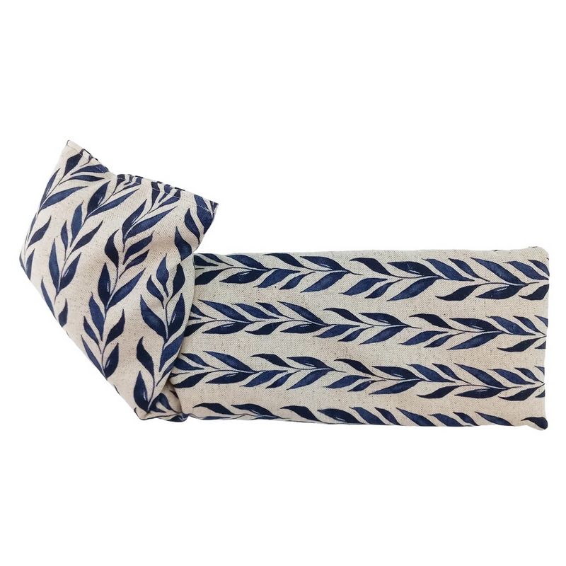 Microwavable Lavender Scented Linen Wheatbag Navy Leaf main