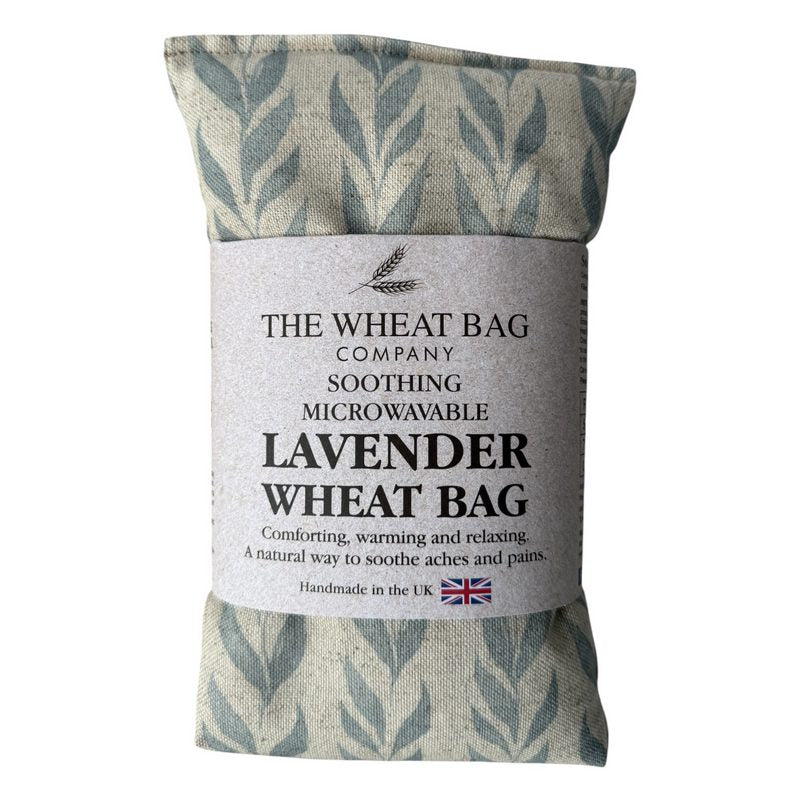 Microwavable Linen Wheatbag Lavender Scented Blue Leaf packaged