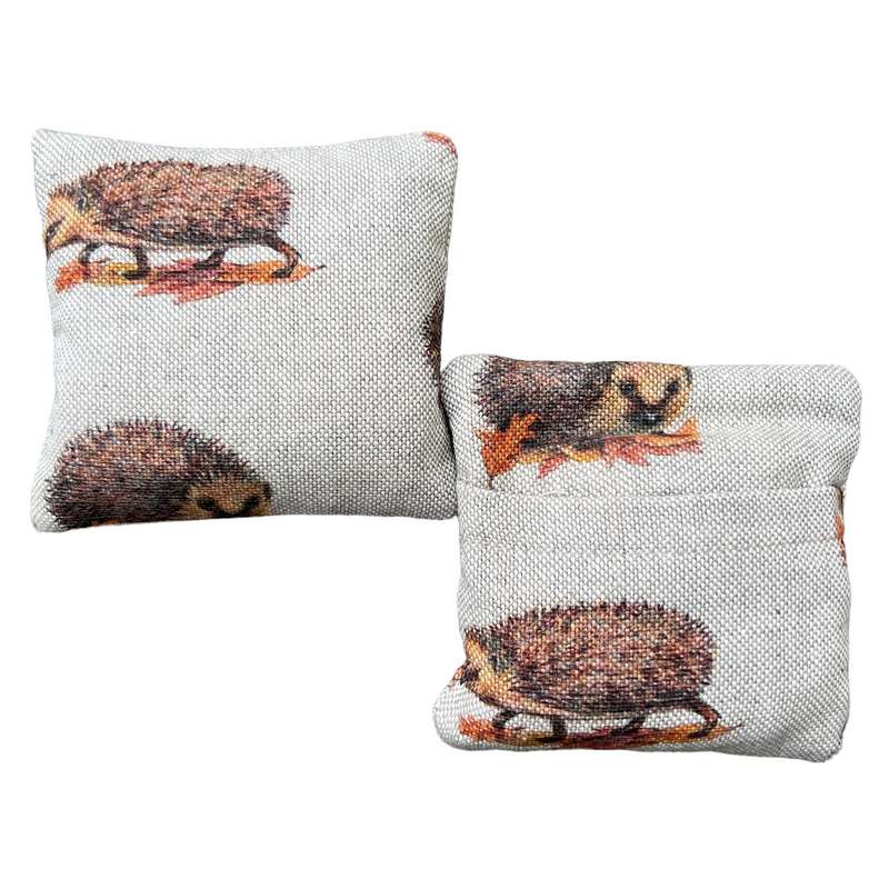 Microwavable Wheatbag Handwarmers Hedgehog pair front and back