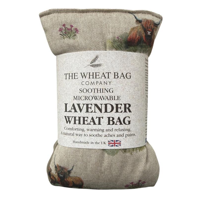 Microwavable Wheatbag Lavender Scented Highland Cow Duo package