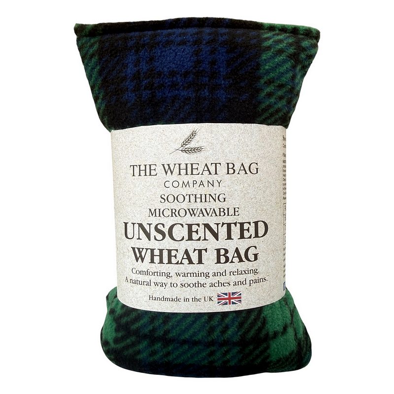Microwavable Wheatbag Unscented Black Watch Tartan Fleece packaged