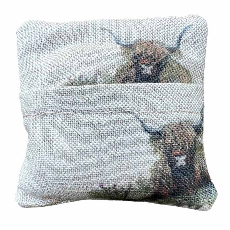 Microwavable Wheatbag Handwarmers Highland Cow single rear