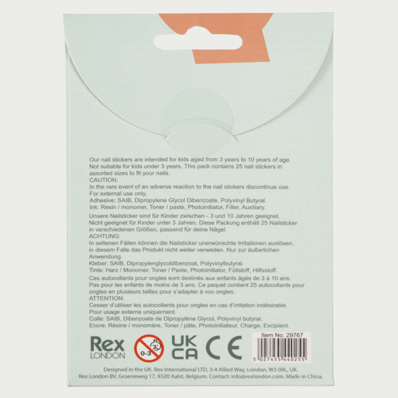 Mimi & Milo Children's Nail Stickers 29767 rear
