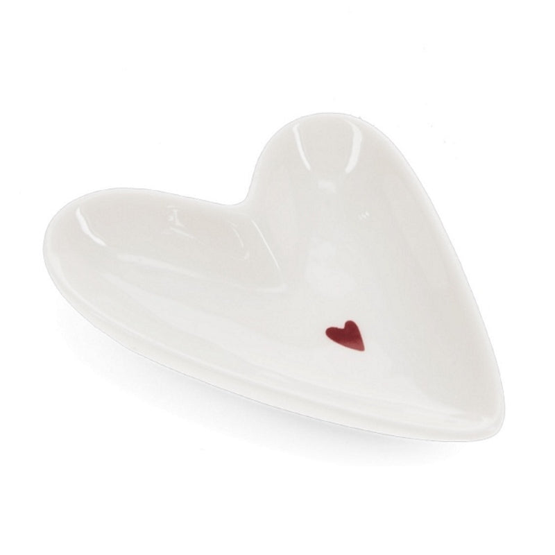 Mini Glossy Ceramic Heart Trinket Dish 30999 side