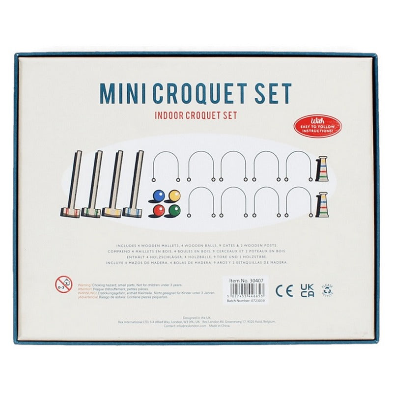 Mini Wooden Croquet Set 30407 box rear