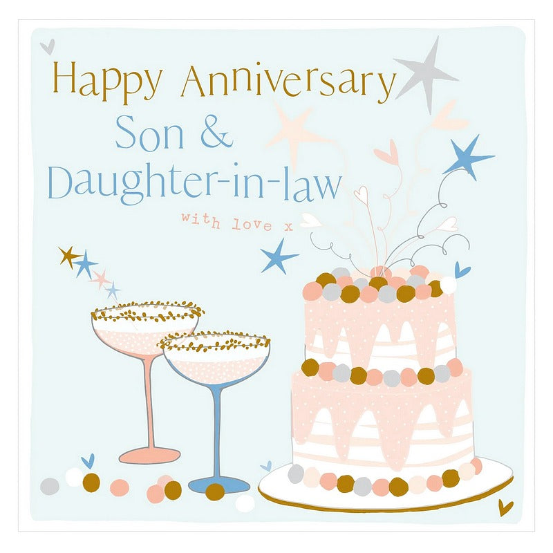 Molly Mae Happy Anniversary Son and Daughter-in-Law Card FB222 front