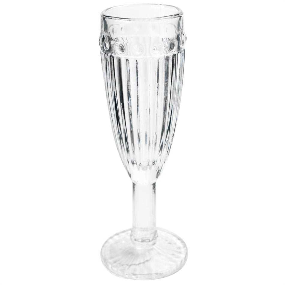 Mona Ribbed Glass Champagne Flute 402327A main