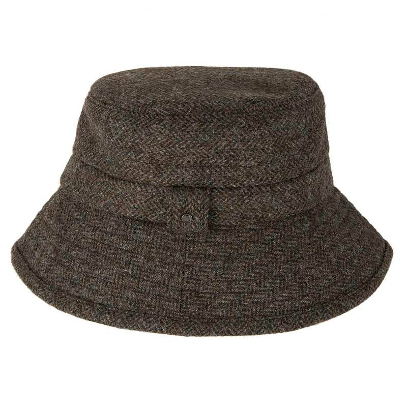 Moon Bucket Hat in Pewter Herringbone 3-5157 main