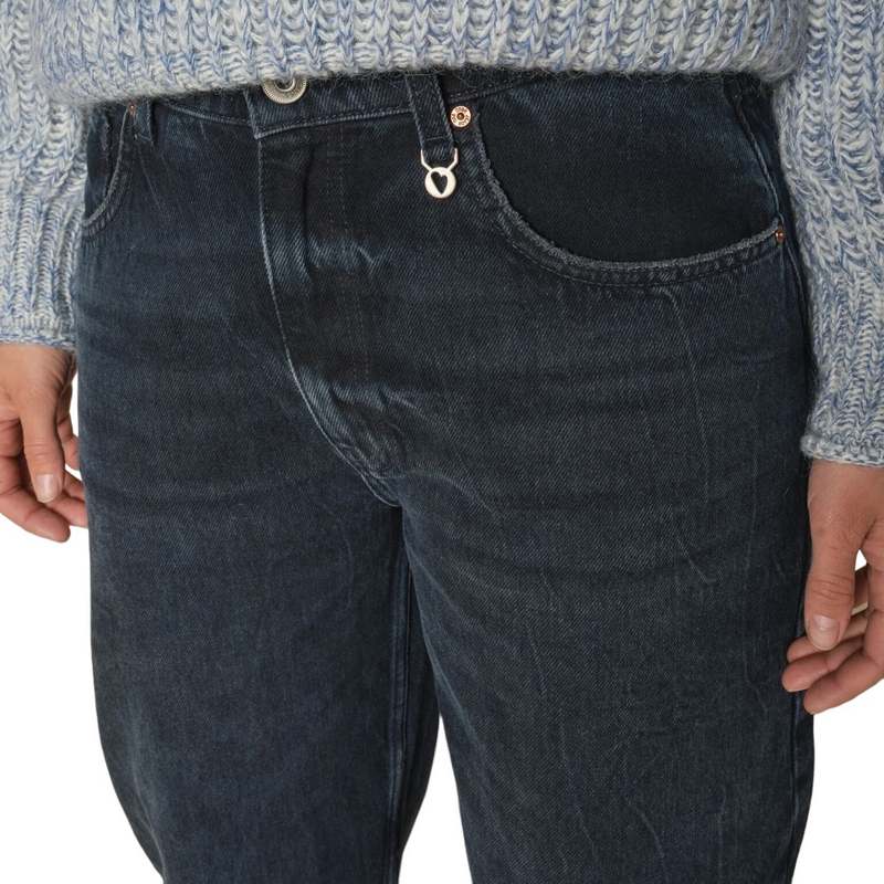 Mos Mosh Andi Curve Jeans in Dark Blue on model detail