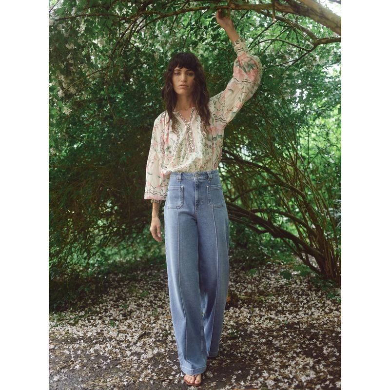 Mos Mosh Clothing Colette Lyon Jeans Light Blue on model lifestyle