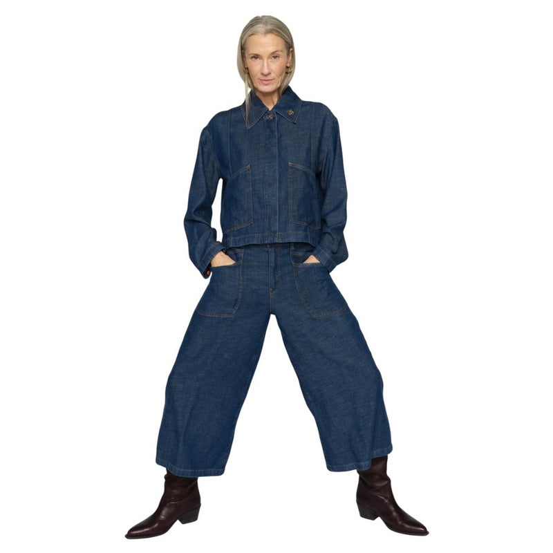 Mos Mosh Clothing Culotte Arge Jeans Dark Blue on model front