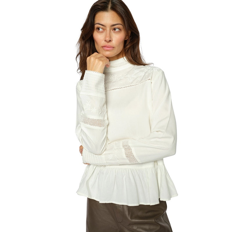 Mos Mosh Fenjo Blouse Ecru 183250-180 on model front