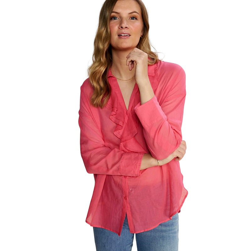 Mos Mosh Jelena Voile Shirt Camellia Rose 153740 on model front