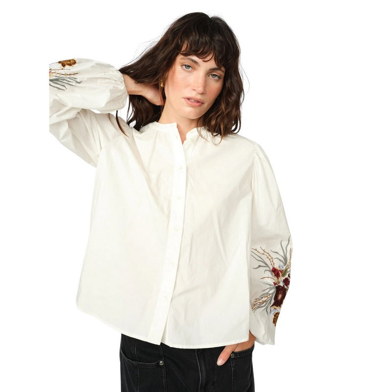 Mos Mosh Mysa Popli Shirt Ecru on model front