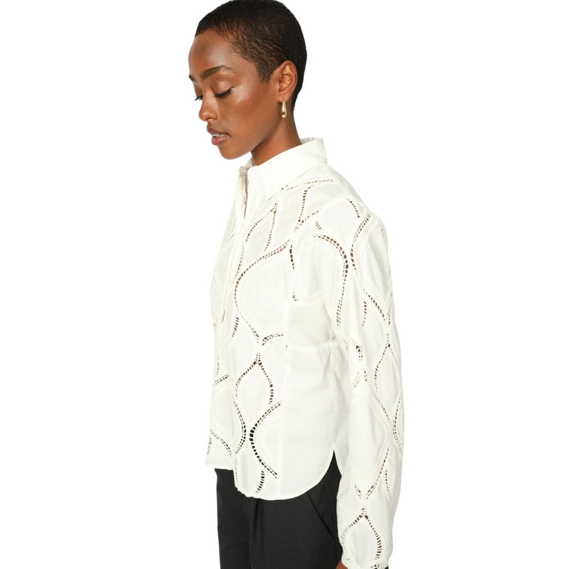 Mos Mosh Nolin Caminno Shirt in Ecru on model side