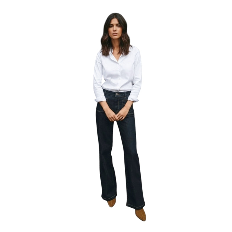 Mos Mosh Tina Jersey White Shirt on model front