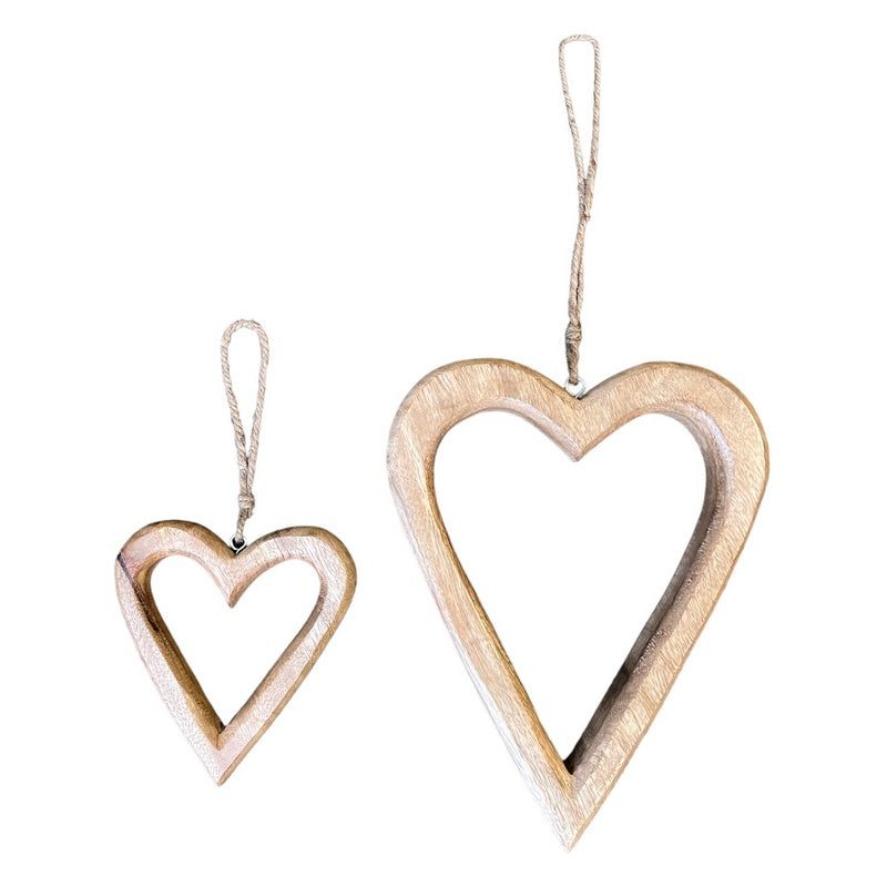 Natural Wooden Hanging Heart selection