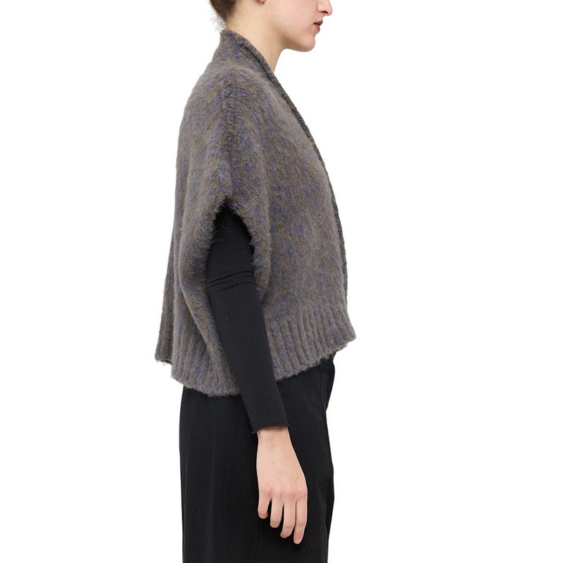 Neirami Alpaca Square Gilet in Sodalite Shade K116AS on model side