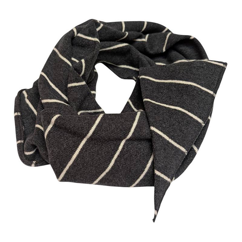 Neirami Clothing Triangle Striped Scarf Carbon Grey AC60RG front
