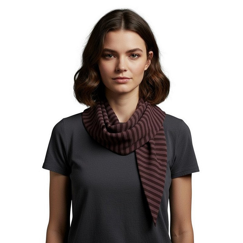 Neirami Clothing Triangle Striped Scarf in Fig AC60MS model