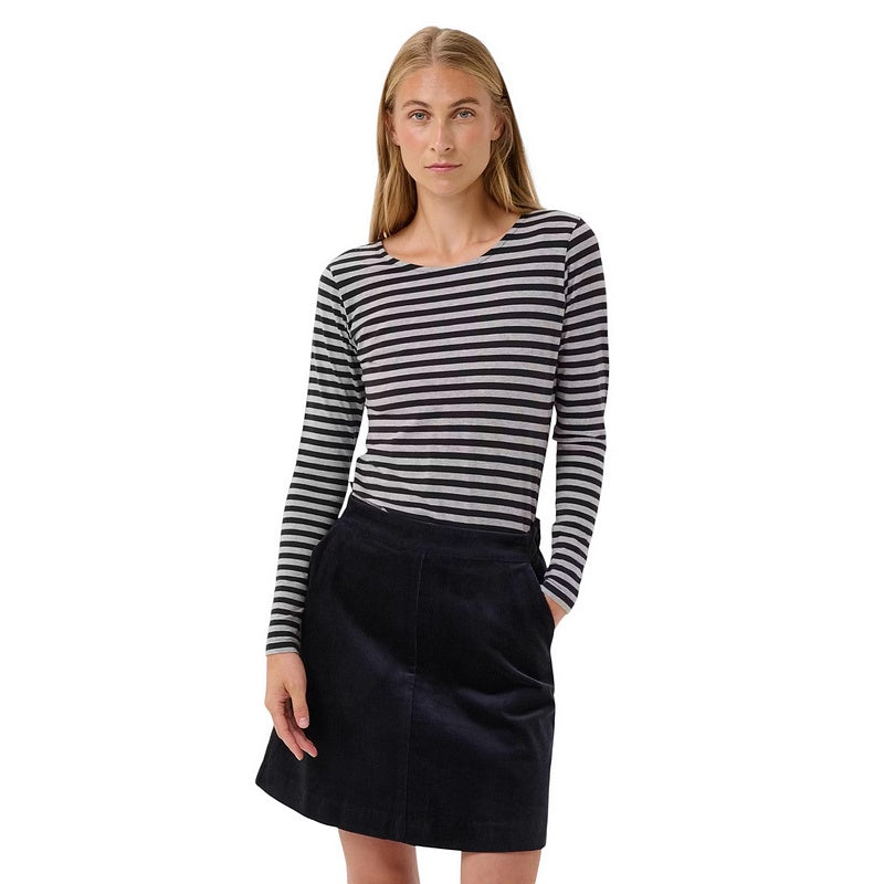 Nemajas Long-sleeve T-Shirt Dark Navy Stripe on model front