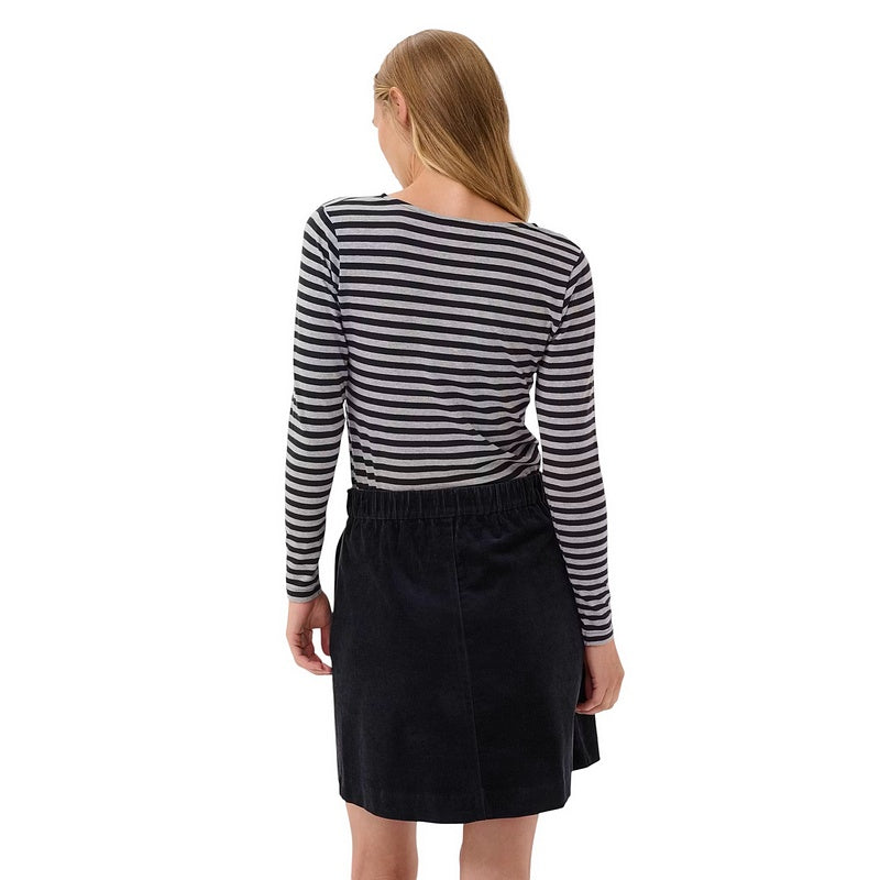 Nemajas Long-sleeve T-Shirt Dark Navy Stripe on model rear