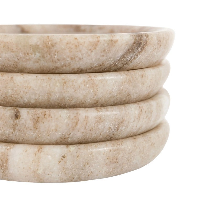 Novi Round Coasters Set of 4 Beige Marble side