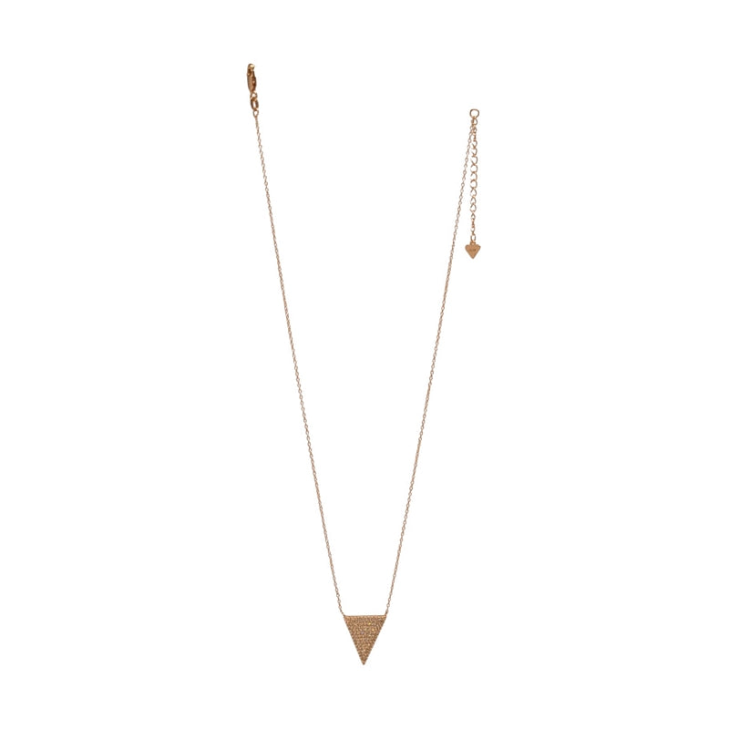 Old School Beauly Jewellery GSN829 Diamante CZ Pyramid Necklace Gold Plated front