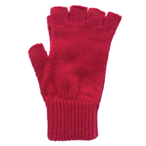 Old School Beauly Knitwear Highlander Fingerless Gloves Wild Cherry