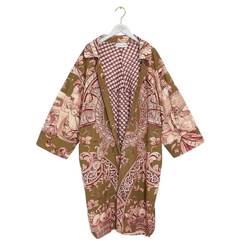One Hundred Stars Angels Artisan Coat Olive on hanger