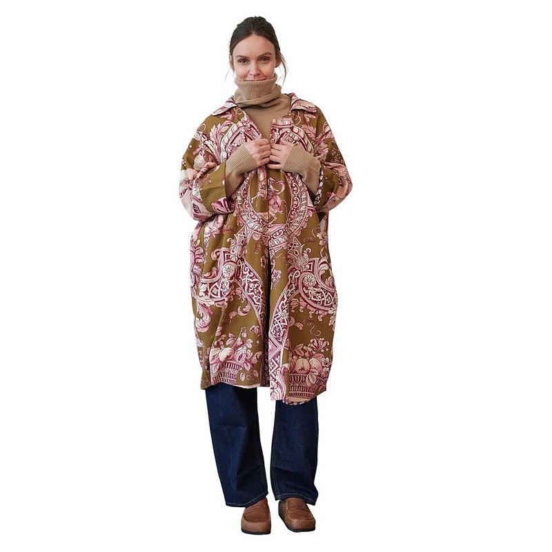 One Hundred Stars Angels Artisan Coat Olive on model front