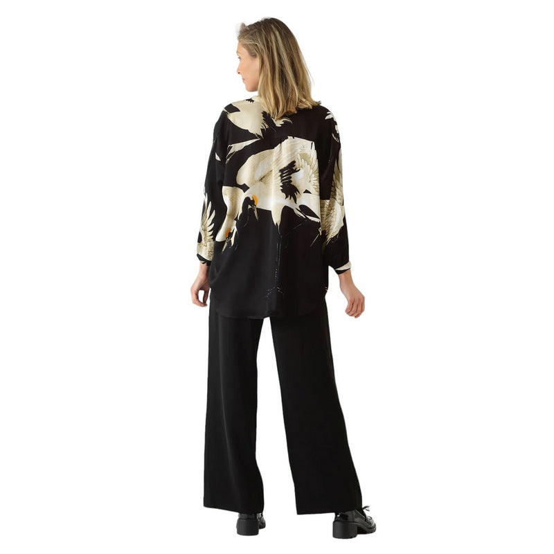 One Hundred Stars Darcy Shirt Top Stork Black TOPSTOBLK on model back