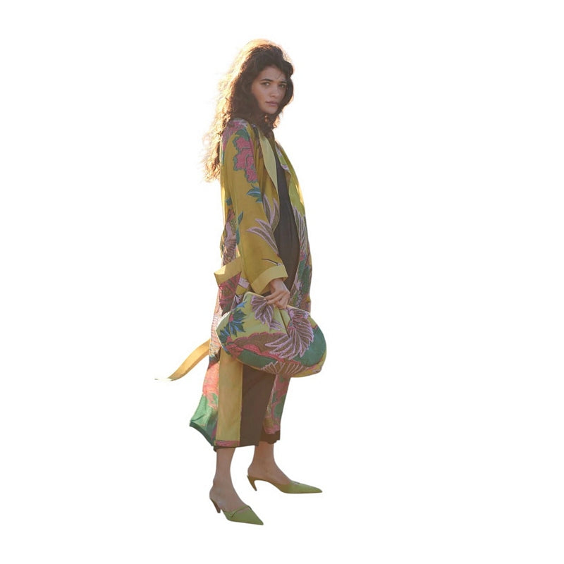 One Hundred Stars Dressing Gown Crane Olive GWNCRAOLI model3