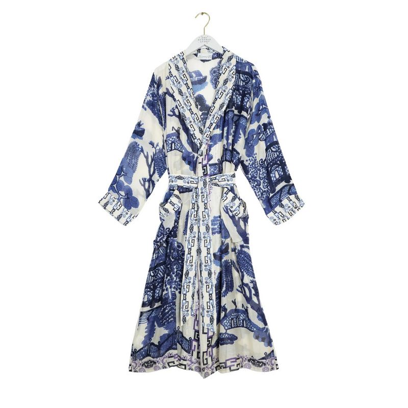 One Hundred Stars Dressing Gown Giant Willow Blue GWNGIWBLU front
